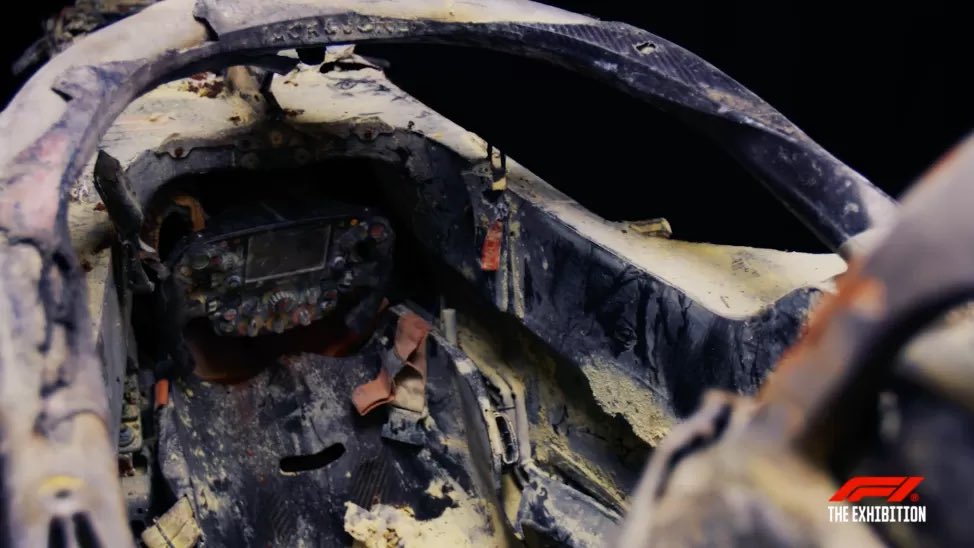autosport's tweet photo. THREAD: 🧵

Romain Grosjean’s VF-20 chassis involved in that horrific 2020 Bahrain GP crash will go on display as part of a new F1 exhibition in Madrid.

Here are some facts about the impact and aftermath 👇 https://t.co/z06QBQEfv4
