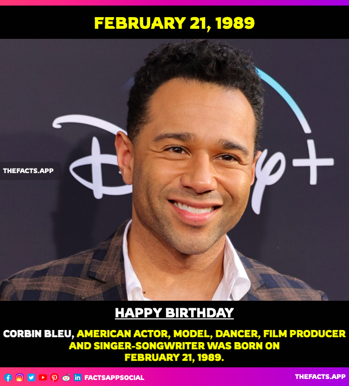 factsappsocial's tweet photo. #OnThisDay #DidYouKnow #CorbinBleu (@corbinbleu), American actor, model, dancer, film producer and singer-songwriter was born on February 21, 1989. He made his acting debut in the 2004 adventure comedy film #CatchThatKid. #CampfireChristmas
https://t.co/iWtbf7Gorx https://t.co/iBy2C62tf7