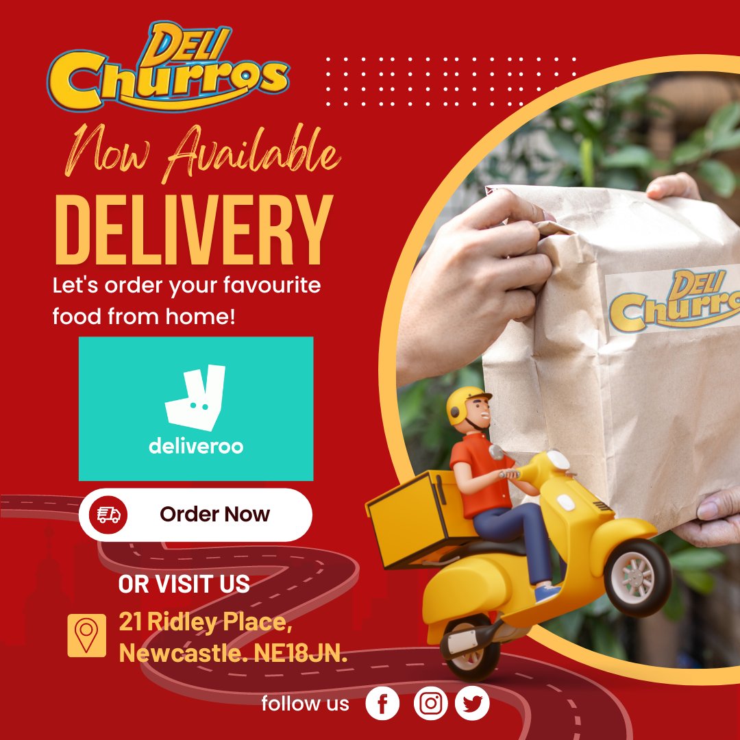 Find us at Deliveroo and make your order today! Just click the link below:
deliveroo.co.uk/menu/newcastle…

#churros #newcastle #delichurros #arepas