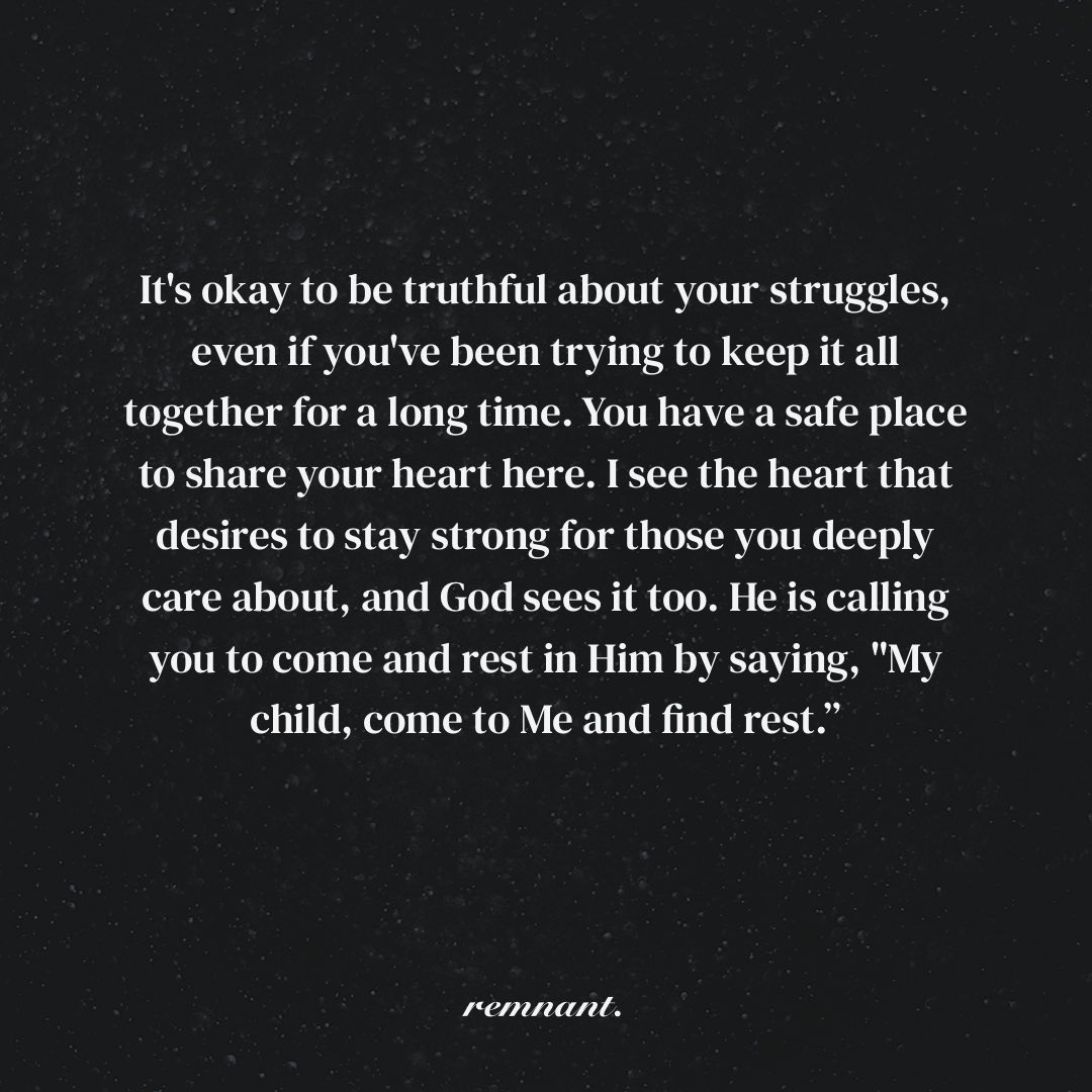 “Come to me, all you who are weary and burdened, and I will give you rest”