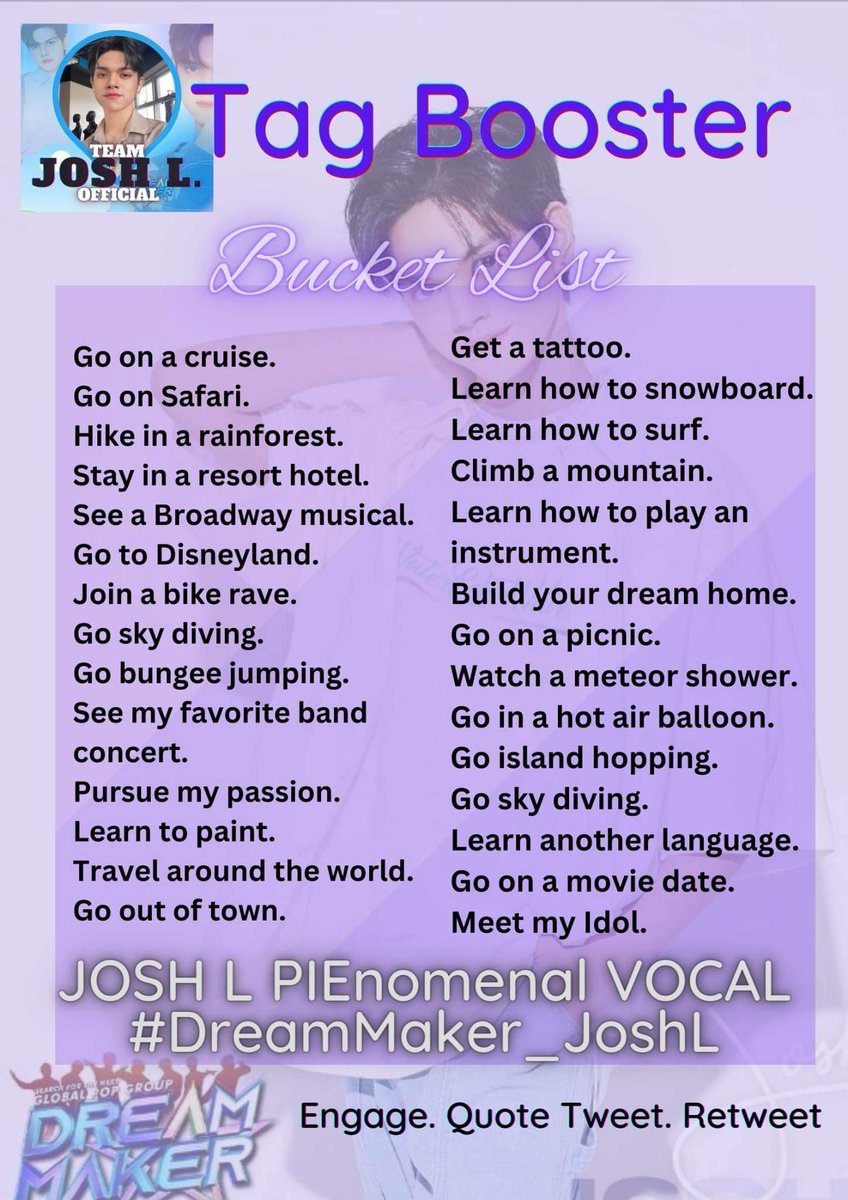 elevenation_ofc's tweet photo. 3rd Tag Booster,
Engage 
Reply 
ReQoute 
Retweet 

JOSH L PIEnomenal VOCAL
#DreamMaker_JoshL https://t.co/14uSNZyRlP