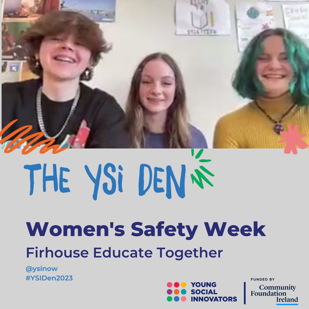 Well done to the YSI Team ‘Women’s Safety Week’ from Firhouse Educate Together Secondary School on their brilliant pitch to the YSI Den panel today.  The Women’s Safety Week Team was awarded €500 and mentoring to support further their efforts. 👏

Congratulations! #YSIDen