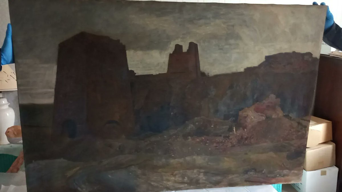 Maesteg Iron Works was painted by renowned Welsh artist, Christopher Williams 🎨 

We’re excited to support @awen_wales with a grant to help conserve the painting &amp; support its display at the Town Hall!

Learn more here: buff.ly/3iXTtrP

📷: Awen Cultural Trust