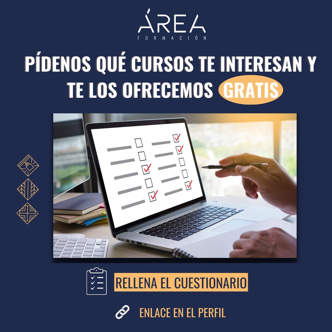 AreaFormacion's tweet photo. ¿Nos ayudas con tus intereses? 

Pídenos qué cursos te interesan y te los traemos GRATIS. 

Sólo tienes que rellenar el cuestionario con tus preferencias 📝
⏰ 1 minuto.

🔗 https://t.co/TSBrKbN9Pn

Tu opinión nos importa.

¡Muchas gracias por vuestro tiempo! 🫶🏼 https://t.co/MSiYrO2I70
