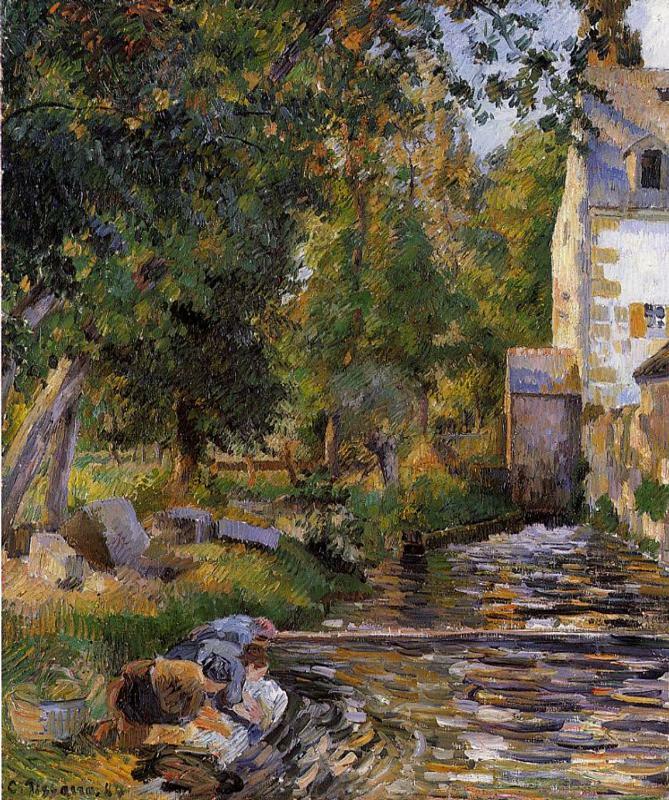 Laundry and Mill at Osny, 1884 #danishart #pissarro wikiart.org/en/camille-pis…