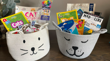 Kindergarten is raffling off these cute cat &amp; dog themed baskets THIS Friday, 2/24 from 8:45 - 9:00 AM. Tickets are $1 each, or 6 for $5. All money collected with be donated to The Lakewood Animal Shelter. ❤️🐶😻