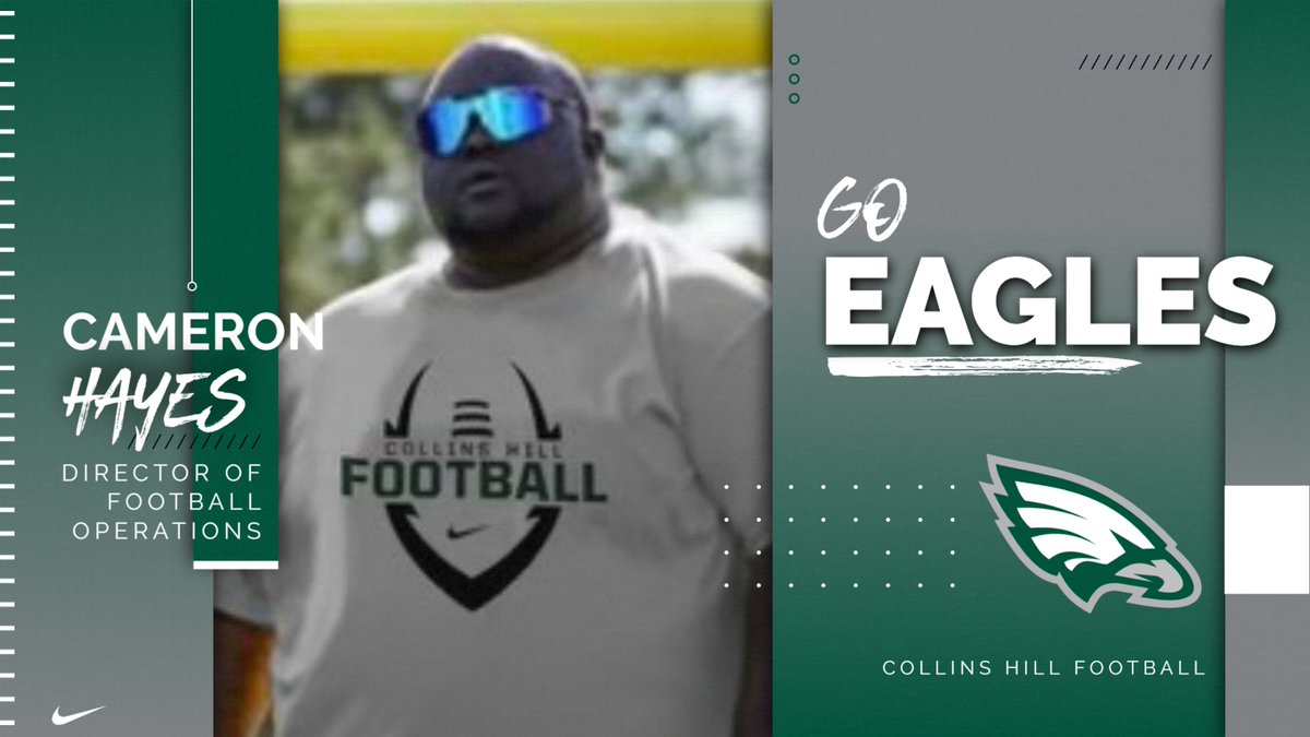 CollinsHillFB's tweet photo. WELCOME BACK to The Hill @darealcoachcam1!! Coach Hayes will be rejoining Eagle Nation as the Director of Football Operations! 🦅 #ForTheHill #Eagles @CHHS_Sports @collinshill https://t.co/BCHKdFp4e5