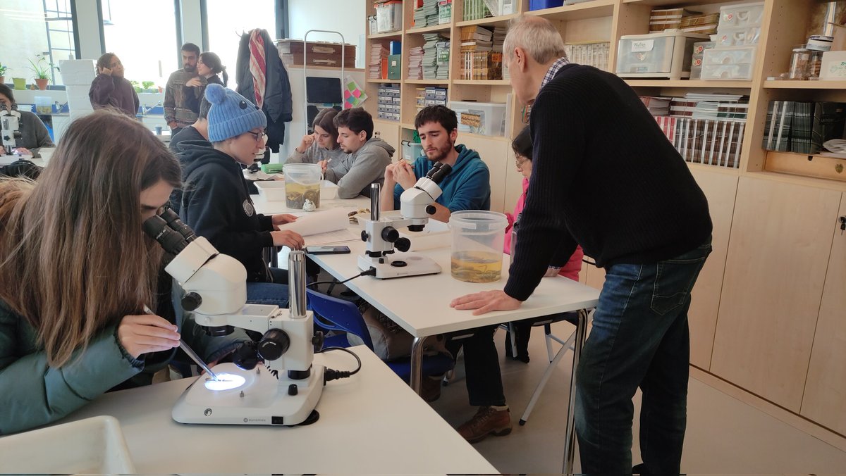 Hoy los estudiantes del máster han recibido al herpetólogo Ignacio De La Riva con ejemplares de anfibios y reptiles de las colecciones del @mncn_csic 🦎