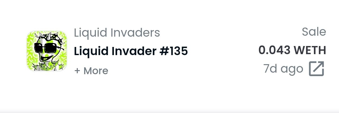 CryptoIcuNurse's tweet photo. Officially, it's been over 7 days since an #liquidinvader sold on #opensea.
For .043 weth.
No fud. Real #data. #volume is key.
#apeliquid. #nft. https://t.co/YNRM6GqYCE