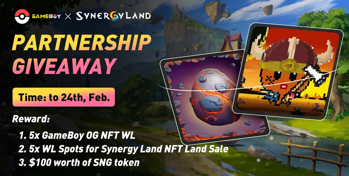GameBoyNFTs's tweet photo. @GameBoyNFTs ⚔️ @SynergyLandGame: 
A multiplayer ARPG Game

Giveaway ⏰To 24th Feb

🎁Rewards：
1⃣@GameBoyNFTs- 5 OG Octupos NFT
2⃣@SynergyLandGame 5 Land NFT WL
3⃣@SynergyLandGame $100 worth of SNG token

👇Enter for rewards: https://t.co/tOvWPoxaP3 https://t.co/P2r26laqwc