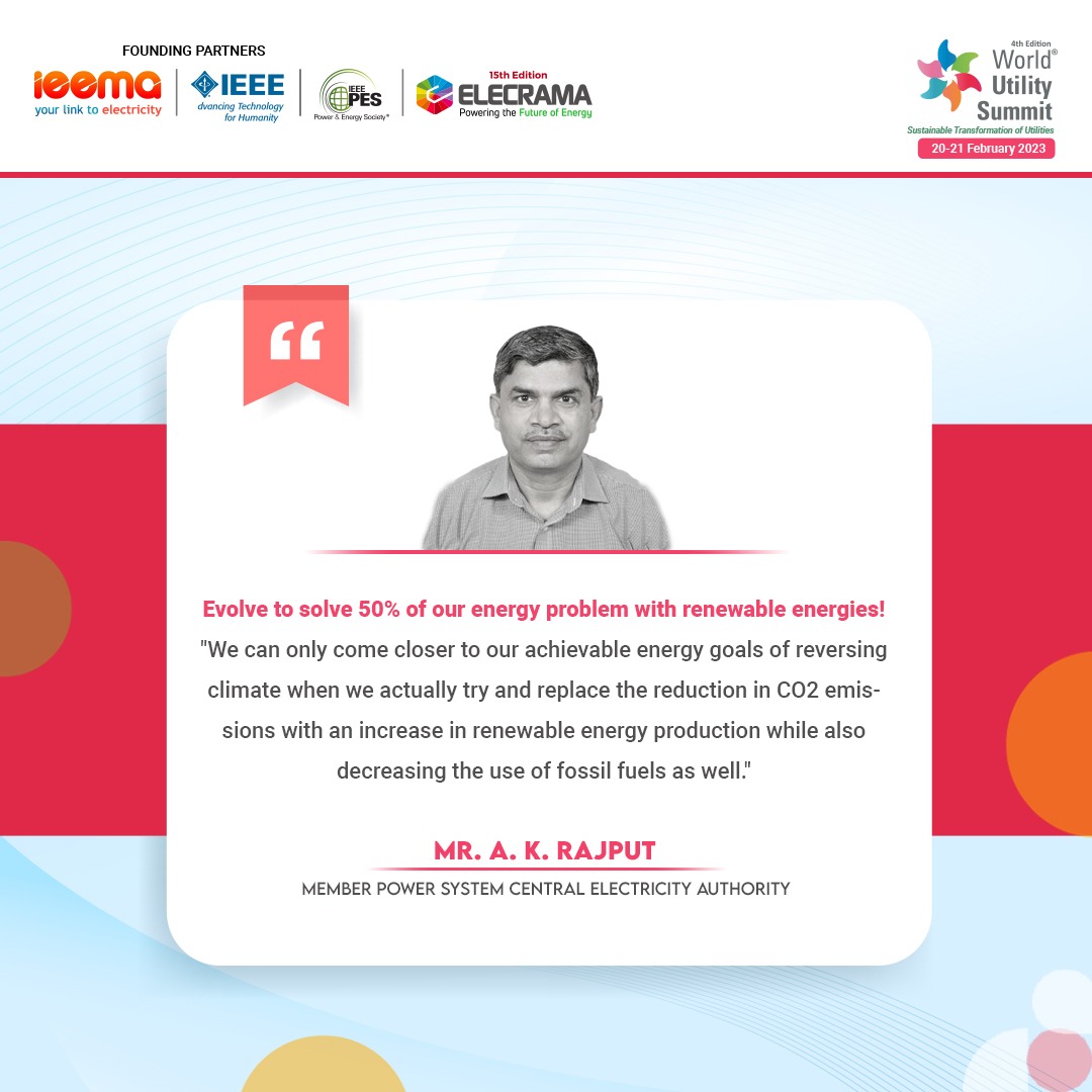 WUSLive's tweet photo. A thorough discussion on achievable goals from renewable energies was started by the keynote speaker of the session "New Energies," Mr. A. K. Rajput, a Member of the Power System Central Electricity Authority, where he talked about opportunities in achieving solar &amp; wind energy. https://t.co/SOb35j1OoI