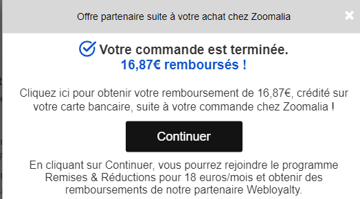 astuciosites's tweet photo. Bien sur que je vais payer 18€/ mois pour me faire rembourser 16,87€, bonne idée !!
#arnaque #zoomalia https://t.co/fClNLg3fBv