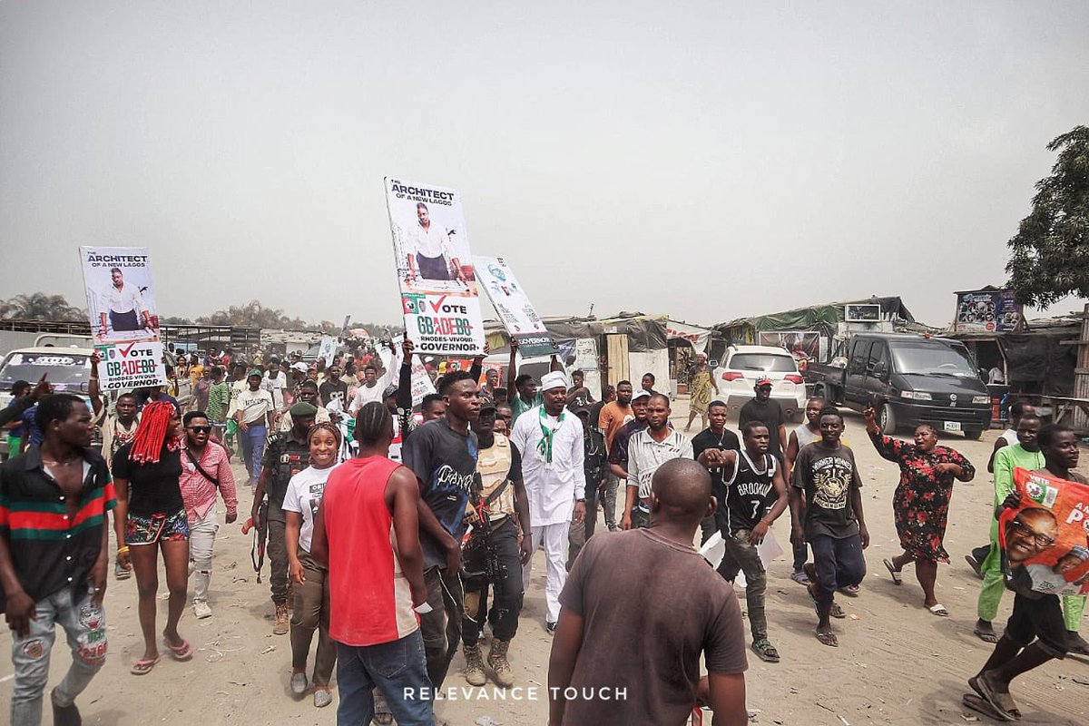 GRVlagos's tweet photo. At Rally today in Ajah, I’m immensely grateful and happy to campaign for my Principal @PeterObi and the Labour Party.

We are a few days to the election that will change the trajectory of our politics in Nigeria.

Vote LP! 

Èkó E dìde!!

~ GRV. https://t.co/vdVcOek2eA
