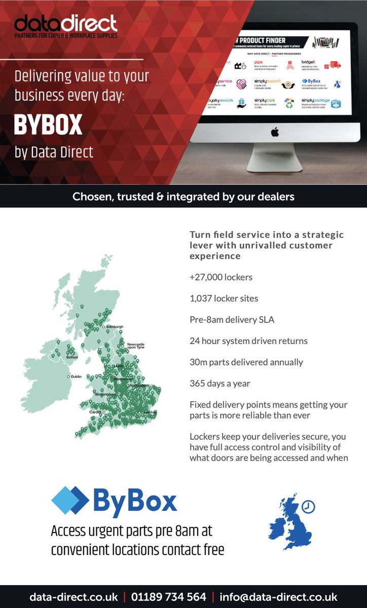 Access urgent parts pre 8am from 27,000+ locations nationwide: ByBox by Data Direct - delivering value to your business every day.
data-direct.co.uk/partner-progra…
#datadirect #fieldservice #distribution #nationwide