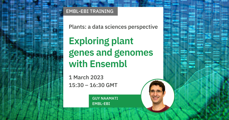 There is still time to join tomorrow’s #webinar with <a href="/GNaamati/">Guy Naamati</a> to learn browsing for plants #genes and #genomes <a href="/ensembl/">Ensembl</a>. Registration free but essential - ebi.ac.uk/training/event… #PlantScience #OpenAccess #bioinformatics
