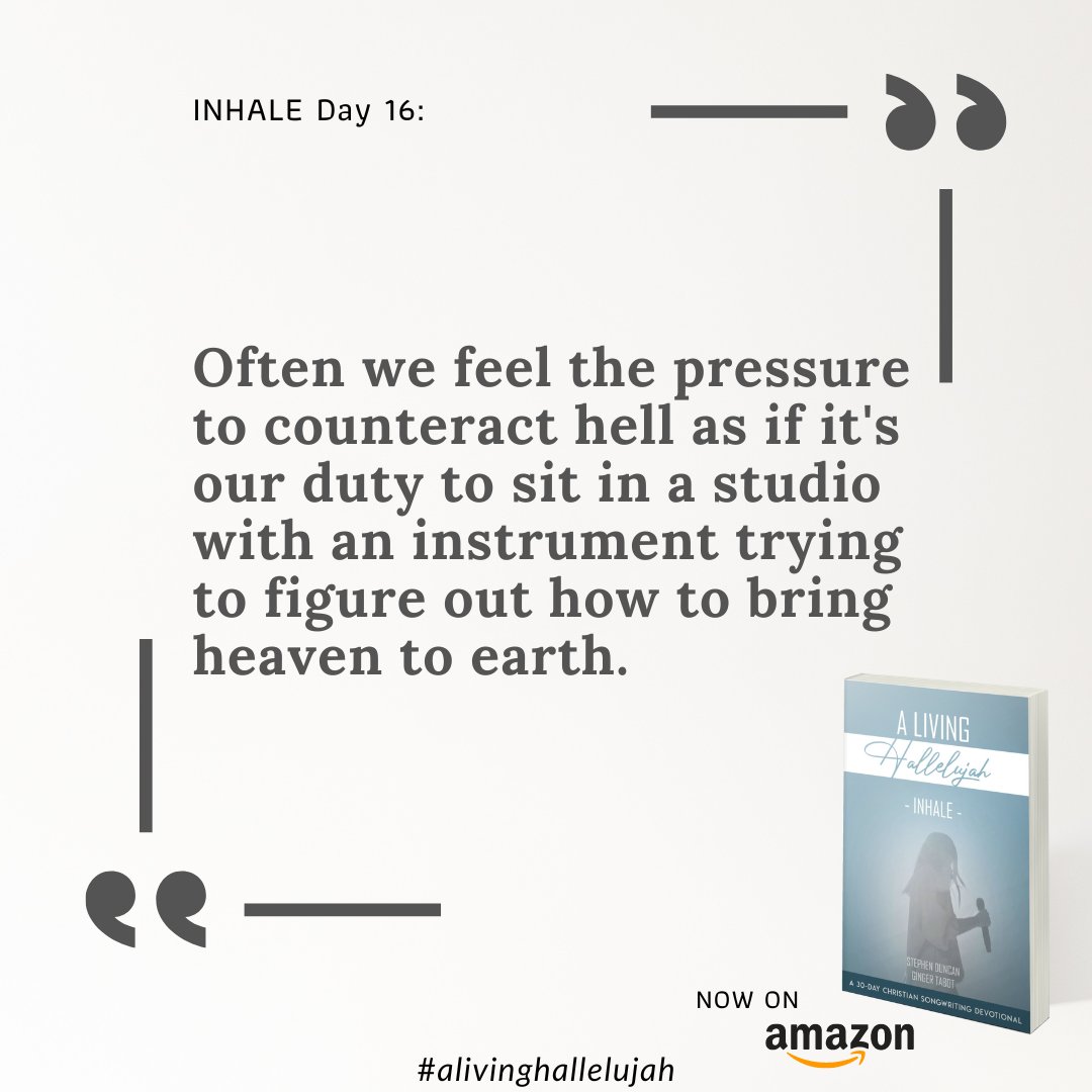 An excerpt from our 30 Day Devotional For Christian Songwriters. For more motivation and inspiration you can find the book here: bit.ly/inhalebook

#ALivingHallelujah #Christian #Devotional #Songwriter #ChurchCreatives #ChristianCreator #ChurchLife #ChristianCreatives