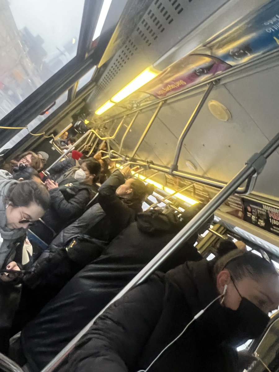 astoriabubble's tweet photo. @MTA you want more people back on public transit but you don’t care to run enough busses. You can’t have it both ways. #Q69 heading to Qplaza is packed. https://t.co/J7g1fbSzsy