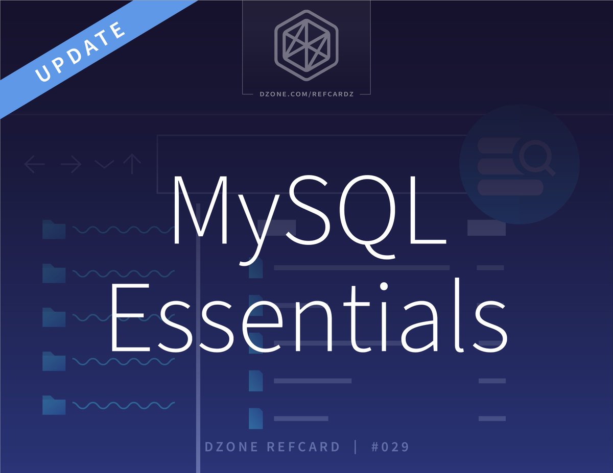 DZoneInc's tweet image. Refcard update: "MySQL Essentials"

👉 dzone.com/refcardz/essen…

This Refcard is a must-read for all #developers, #DBAs, and other tech professionals working in #mysql.

Special thanks to our author, @SKappagantula, and our sponsoring partner, @Percona!