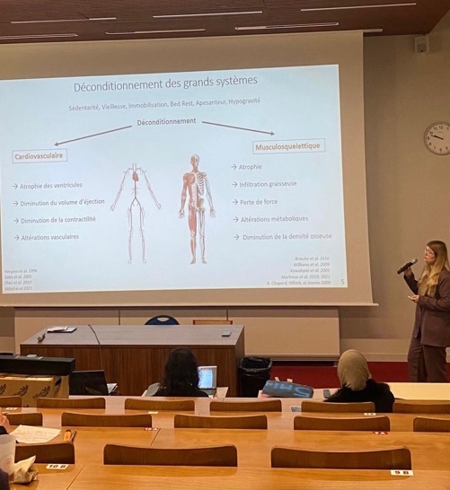 DmemLab's tweet photo. 2 weeks ago, our PhD student @Margot_Iss was invited for a talk at the 18th Biotrace Congress at the @FacsciencesUM organised by the biotechnology Master student association with the theme "Space Exploration". 🚀 https://t.co/XESLCi98TT