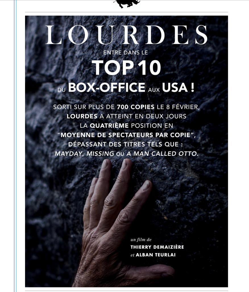 Très heureux pour <a href="/demaizi1/">Thierry Demaiziere</a> et Alban Teurlai . Le Film « Lourdes » fait un carton aux BOX OFFICE USA  ! Ce documentaire est exceptionnel ! <a href="/lourdes_france/">Sanctuaire Notre-Dame de Lourdes</a>
