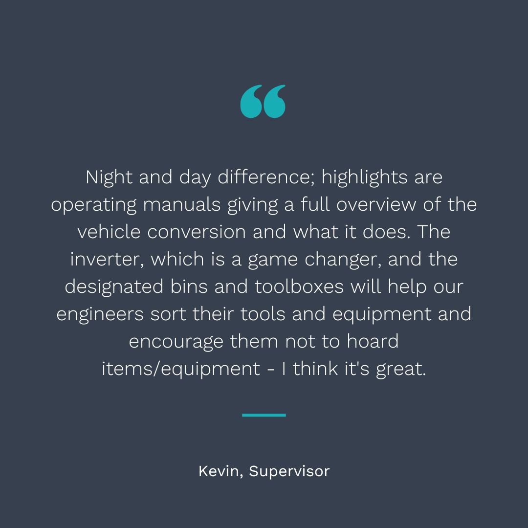 Incredible feedback from one of the #Utilities companies that we work alongside here at TGS. Great to see that our innovative approach and industry-leading conversions have brought huge benefits to their fleet.

#maximisingvehiclepotential #TGSAutomotiveGroup
