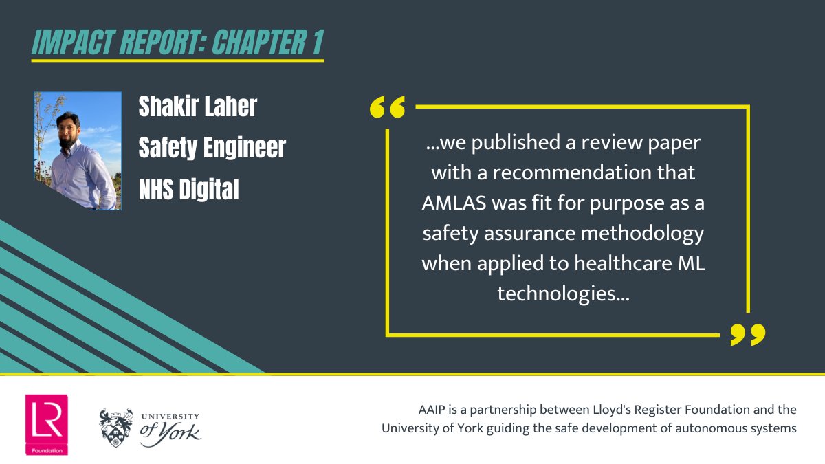 CfAA_York's tweet image. The #AssuringAutonomy Impact Report outlines how our AMLAS guidance methodology is helping shape safety standards. AMLAS is being embedded into safety processes, adapted to suit specific contexts, and referenced in new standards.
Read the report here: bit.ly/41hxA8E