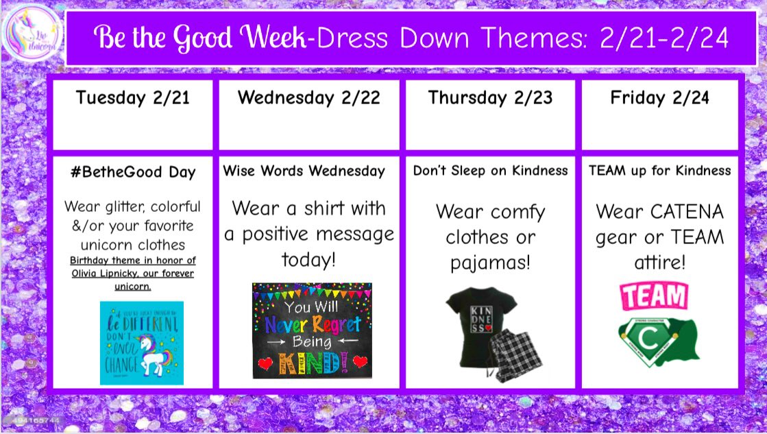 Suzanne Scarnati (@msscarnati) on Twitter photo I am SO excited to kick off our Be the Good week @ Catena! Please follow our weekly themes! Let’s raise money in honor our forever unicorn, Olivia & her amazing foundation <a href="/livlikeaunicorn/">Liv like a Unicorn</a> 🦄!! I look forward to feeling the kindness radiate throughout JJC this week! <a href="/CatenaColts/">@Catenacolts</a> I am SO excited to kick off our Be the Good week @ Catena! Please follow our weekly themes! Let’s raise money in honor our forever unicorn, Olivia & her amazing foundation <a href="/livlikeaunicorn/">Liv like a Unicorn</a> 🦄!! I look forward to feeling the kindness radiate throughout JJC this week! <a href="/CatenaColts/">@Catenacolts</a>