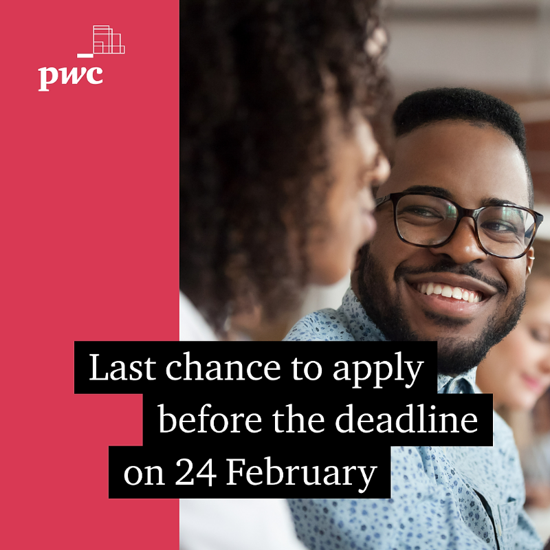 PwC_UK_Careers's tweet photo. 📣 Calling all first year #students (or second year students on a four year #degree). This is your last chance to apply to our paid:

Black Talent in Business programme - https://t.co/Llm7jbFnpq 
Or our #Women in Business programme - https://t.co/mWNAecLFFC