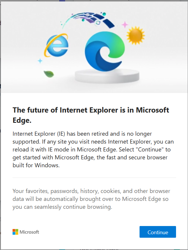 madsbrodt's tweet photo. Well, it finally happened:

Microsoft has *officially* disabled Internet Explorer and now automatically redirects to Edge.

And a giant sigh of relief could be heard from developers all around the World 👀 https://t.co/7kcsX7NP4H