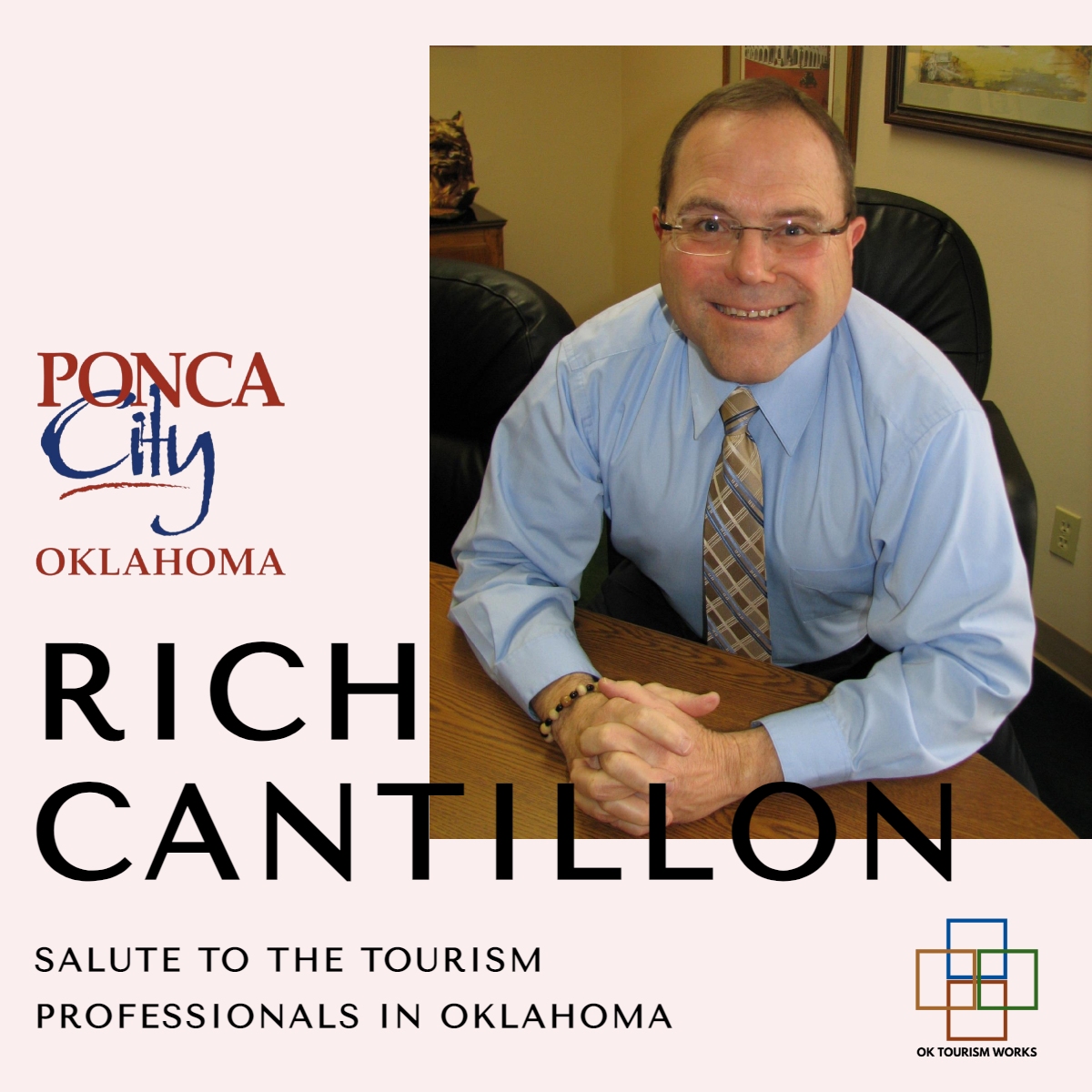 OKTourismWorks's tweet photo. Salute to the men and women working tirelessly to promote Oklahoma tourism! 

Rich... 19 great years promoting @VisitPoncaCity! Thank you! Enjoy your retirement! https://t.co/SCzmJNI1Nz