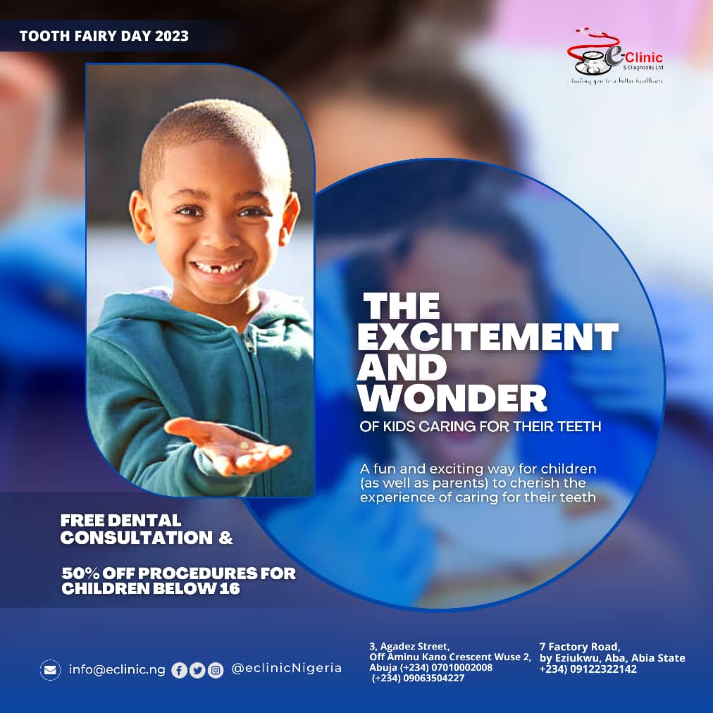 eclinicNigeria's tweet photo. FREE DENTAL CONSULTATION 
.
50% OFF PROCEDURES FOR CHILDREN UNDER THE AGE OF 16
.
GIVE YOUR CHILD A CURE SMILE ☺ 
.
 #eclinicabuja #eclinicnigeria #eclinicanddiagnostic  #eclinicanddiagnostic #eclinicabuja #hospital #dental Pastor Paul .CORNfused First Lady Go and Verify https://t.co/lWiFy8AcF9