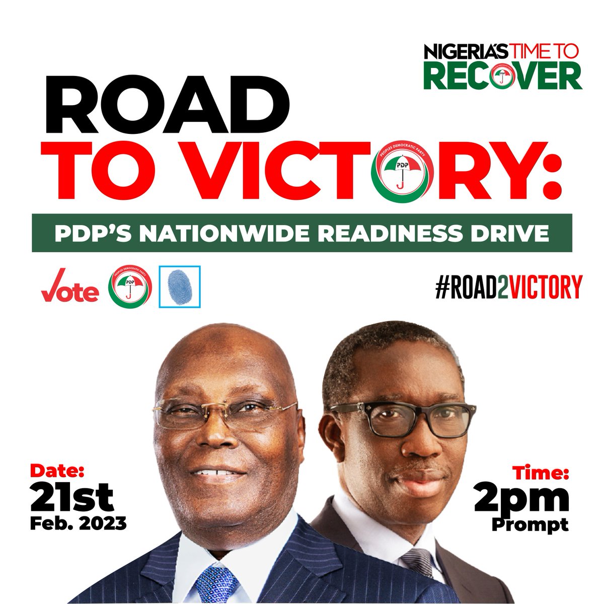 ezek_o's tweet image. The PDP Nationwide Readiness Drive as scheduled will be held Live with Atiku Abubakar. The Stage is already on 🟢.
Atiku is Always Prepared &amp;amp; Always Ahead! 
#PDPRoad2Victory