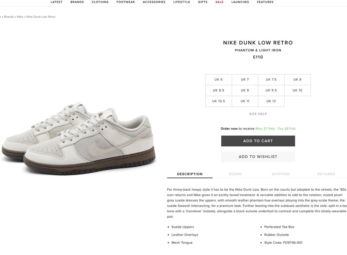 SOLELINKS on Twitter: "Ad: Dropped via End Nike Dunk Low 'Ironstone