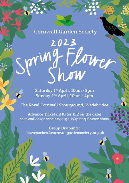 🌺 Advance tickets are now on sale for our annual Spring Flower Show on 1st and 2nd April!
🌷 Have you bought yours yet?
🌺 buff.ly/3VOhG1Z 
#CornwallGardenSociety #CGS #SpringFlowerShow #FamilyDayOut #SpringIsTheThing