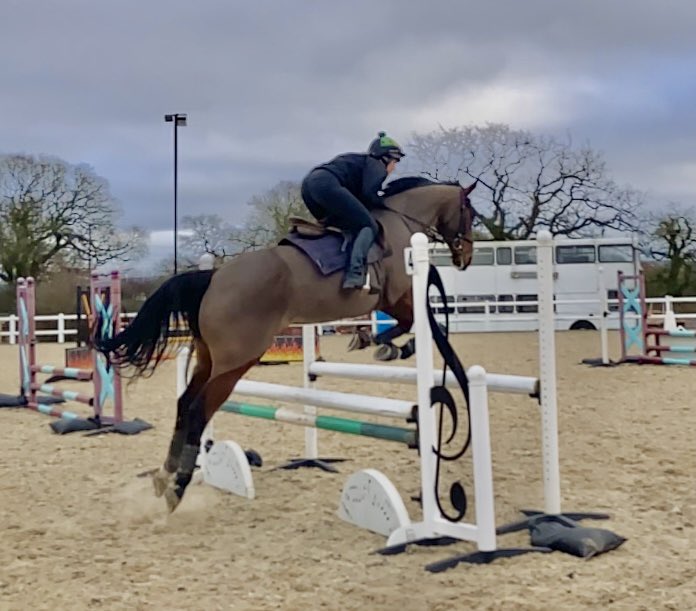 Basil enjoyed a bit of jumping fun at Leyland court. #godsown <a href="/TomGeorgeRacing/">Tom George Racing</a>