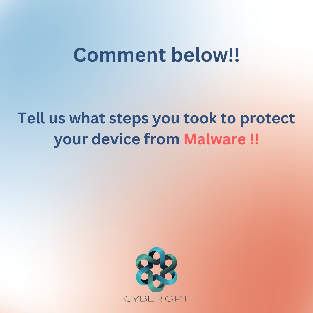cyber_gpt's tweet image. Don't let malware compromise your mobile security! Follow these simple steps to protect your device and keep your personal information safe. #MobileSecurity #MalwareProtection #ProtectYourDevice #StaySafeOnline #CyberSecurityTips
