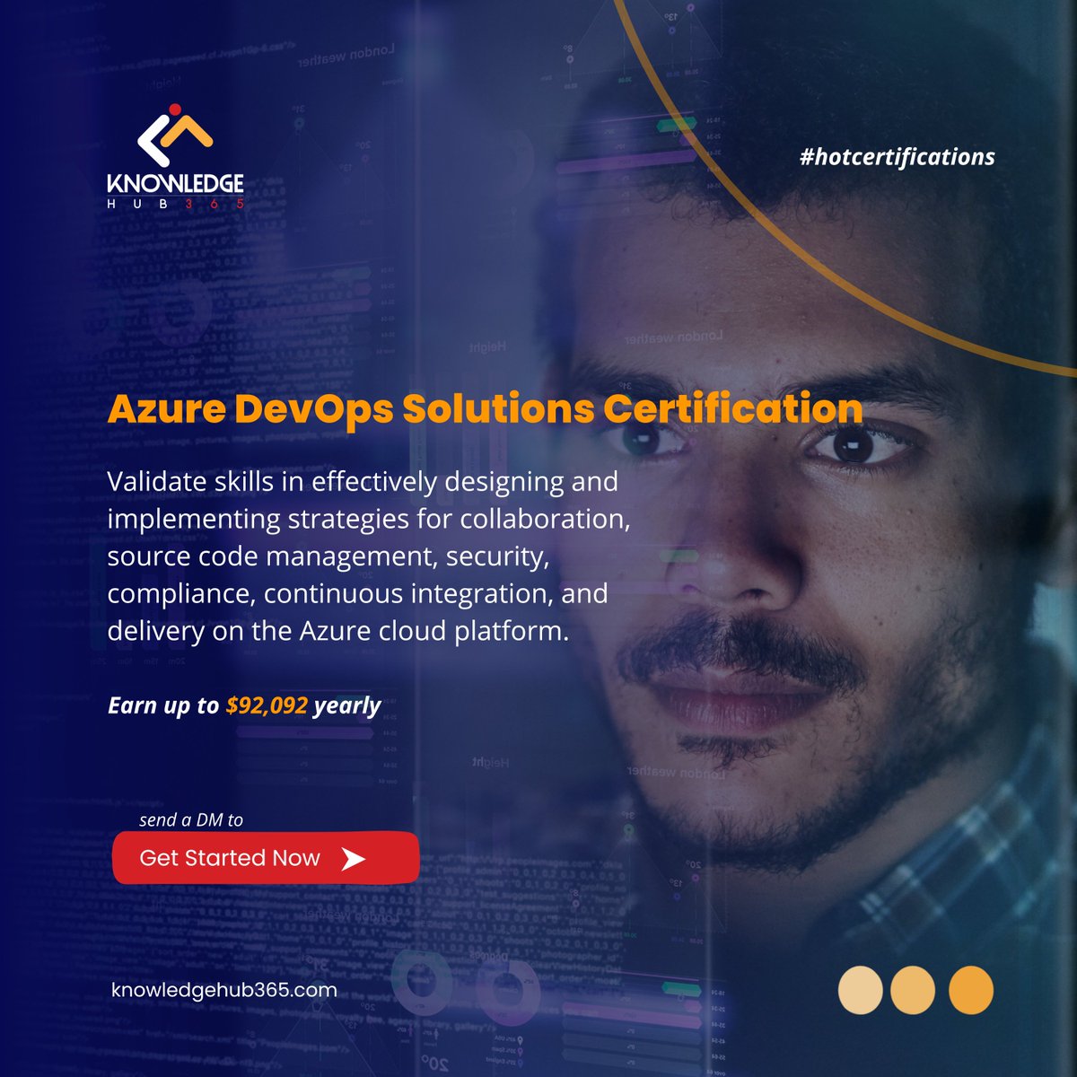 khub_365's tweet photo. The azure platform is growing fast,
and azure professionals have become highly sought
after.
You can double your earnings even if you are already in tech with #hotcertifications. Please send us a
message for consultations on how to get started today. https://t.co/gFQl4oEFGy