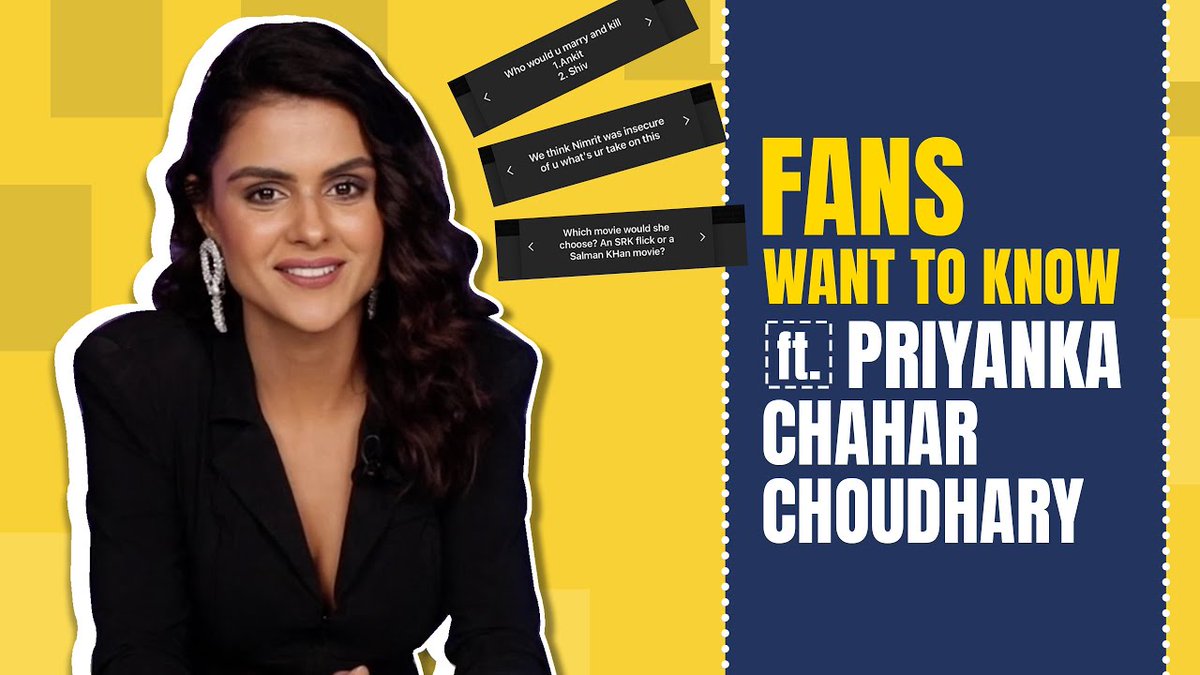 indiaforums's tweet photo. Fans Want To Know Ft. #PriyankaChaharChoudhary | Unfollowing #NimritKaurAlhuwalia , Film With #SalmanKhan Or #SRK &amp; More. Watch full video on YouTube channel 

https://t.co/SsNBlJV4Wu https://t.co/7WXYvLpjAi