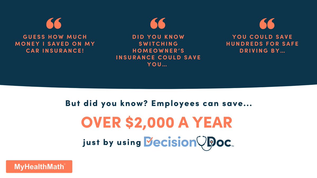 We hear all the time you can save hundreds of dollars switching home and car insurance carriers... 

But did you know? You can help employees save thousands by using Decision Doc to help them choose their health insurance plan. Get started today: hubs.li/Q01CGjx_0
