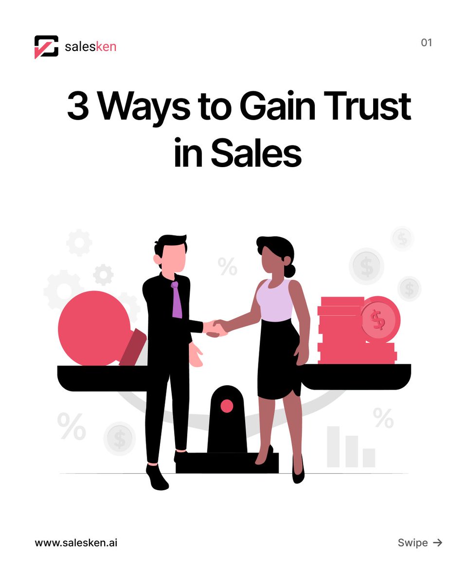 SaleskenAi's tweet photo. People buy from people they Trust.
And here are 3 ways that #salespersons can gain the trust of their #prospects!
#salescoaching #salesandmarketing #salesenablement #salesengagement #salestech #conversationalai https://t.co/lGGmKLn8lA