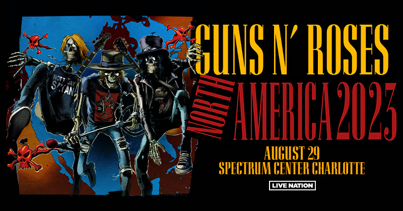 spectrumcenter's tweet photo. 🚨JUST ANNOUNCED! @gunsnroses 2023 Tour is coming to Spectrum Center Charlotte 8/29! Tickets on sale Friday 3/3 10am🌹 https://t.co/HfvJTzgE27