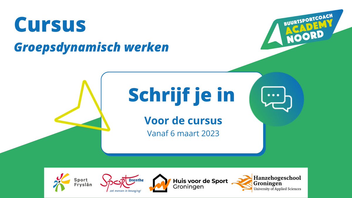 👥  | Geef jij les aan groepen?

Tijdens de cursus Groepsdynamisch werken krijg je meer zicht op hoe groepsdynamiek werkt en welke gevolgen een uitdagende groepsdynamiek kan hebben.

Meer informatie en aanmelden: bscacademynoord.nl/scholings_aanb…