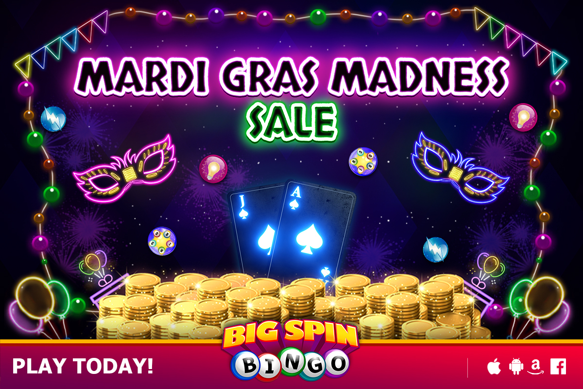 big_spin_bingo's tweet photo. Click here for a gift: https://t.co/YKKepIMchv

🎉 Happy Mardi Gras! 🎉 Let's celebrate with
2x your purchase today only in
our Mardi Gras Madness Sale! 🤩 #MardiGras https://t.co/FtBJOrkCsY