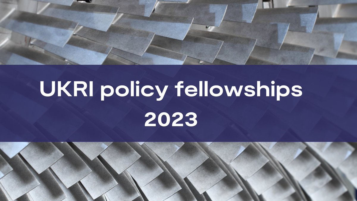 Open now: UKRI policy fellowships 2023.
Policy fellows will collaborate on research activity to address pressing national and global challenges. Learn more - orlo.uk/4qrTD
Apply by 20 April