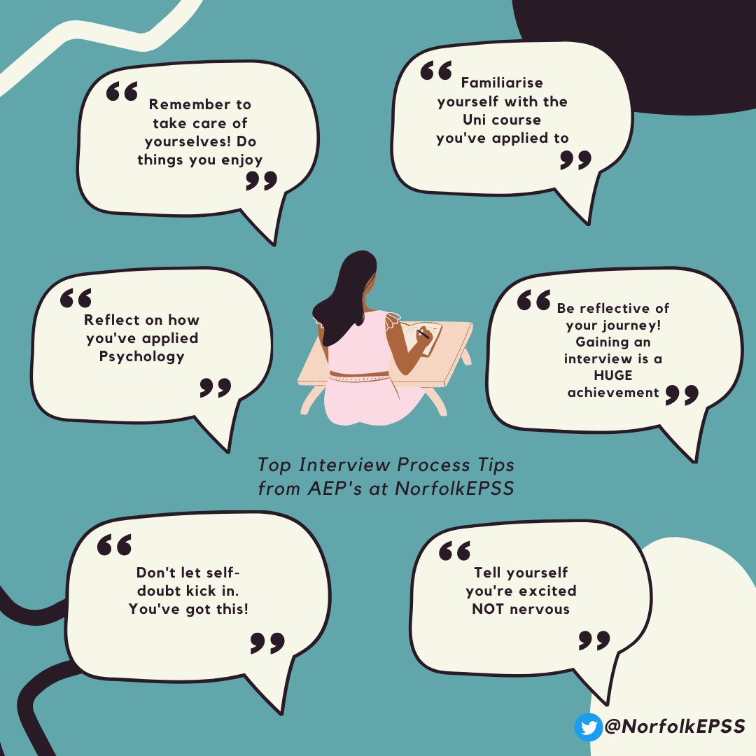 NorfolkEPSS's tweet photo. We asked our 4 AEP's who are currently preparing for Doctorate interviews what top tips they would share with current and future applicants! Here is what they had to say. What are some of your top tips? #twittereps https://t.co/zjMEipRKVd