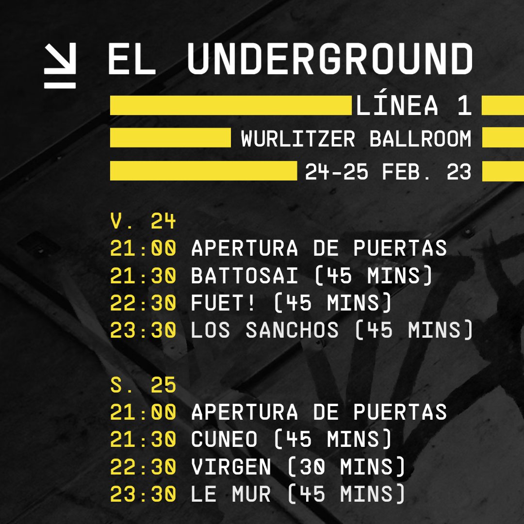 El Underground - Línea 2 (22 y 23 de abril 2023) Fpfv-wzWYAEJ00n?format=jpg&name=medium