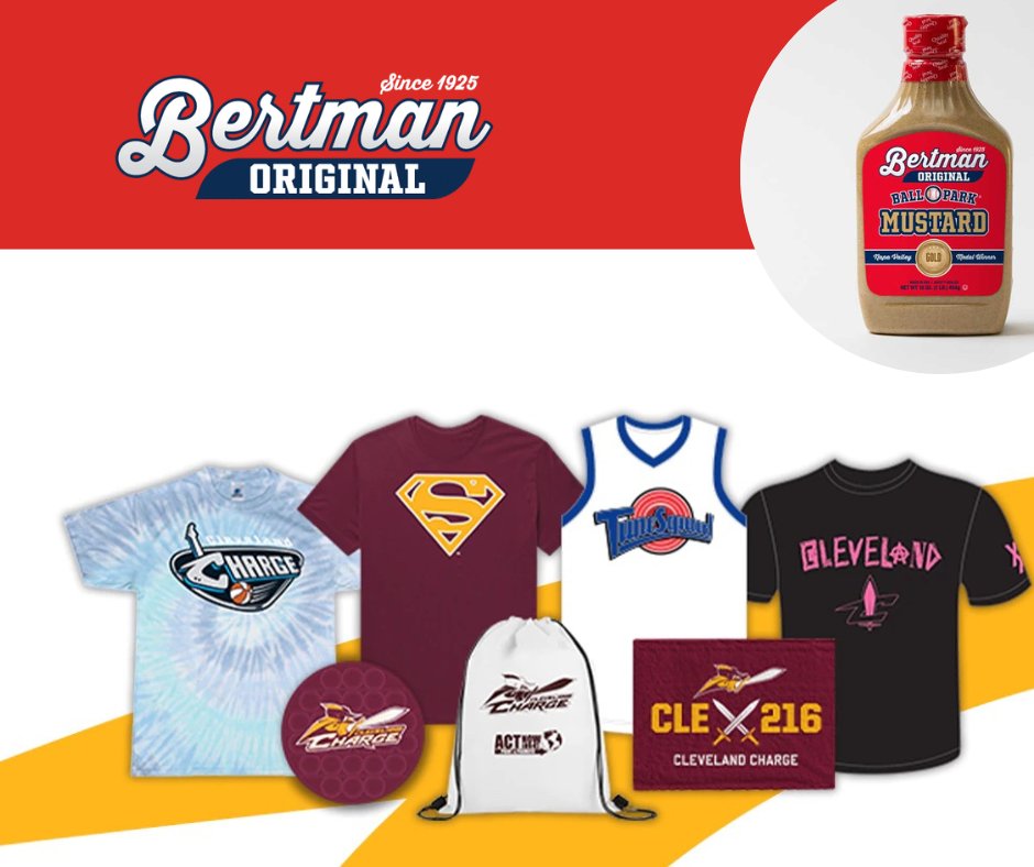 Bertman Original Ball Park Mustard is excited for Saturday when we partner with the <a href="/ChargeCLE/">Cleveland Charge</a> 
 to give away a Superman x Charge t-shirt to celebrate ‘Superman: 95 Years of Heroism!’ Join us as we watch the next generation of NBA stars! 🏀 #GoCharge!
