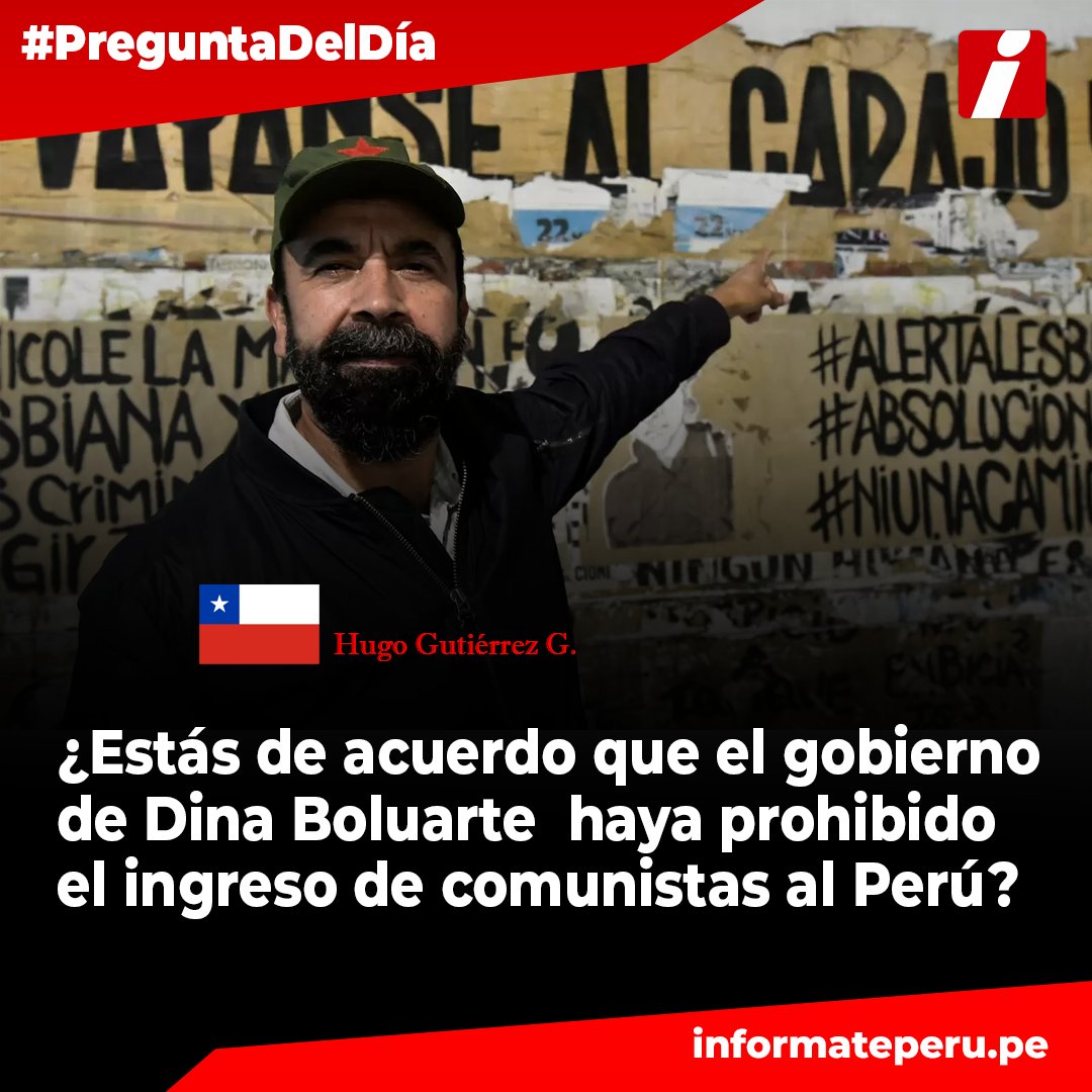 informateperu's tweet photo. #PreguntaDelDía ¿Estás de acuerdo que el gobierno de Dina Boluarte  haya prohibido el ingreso de comunistas al Perú? https://t.co/V0gF5yJkqA