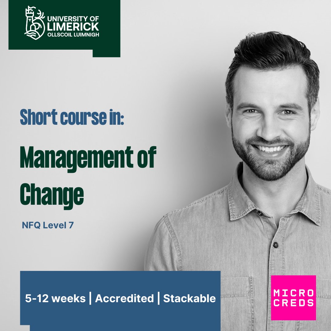 Upskill in change management in weeks. The micro-credential - Management of Change is now accepting applications and starting in March. Part of the Diploma in Management, this short course is accredited and online. Now is the time to upskill.