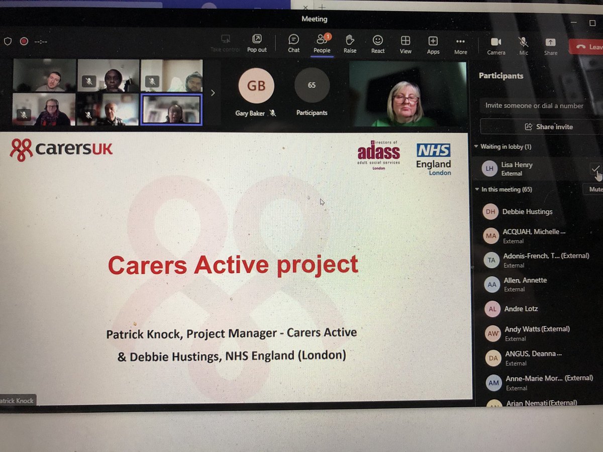 Thrilled to be working alongside @CarersUK @LondonADASS @Carers_first to launch our London wide Carers Active online event 
as we all prepare for #CarersActive month (April)
@NHSThinkCarer @HolzhausenEmily @JenKenward @Chloe_Rollings
